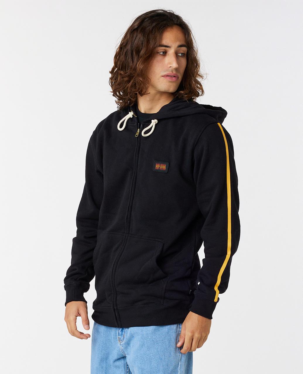 Rip Curl Men's Zip Hooded Fleece ~ Surf Revival Fade black