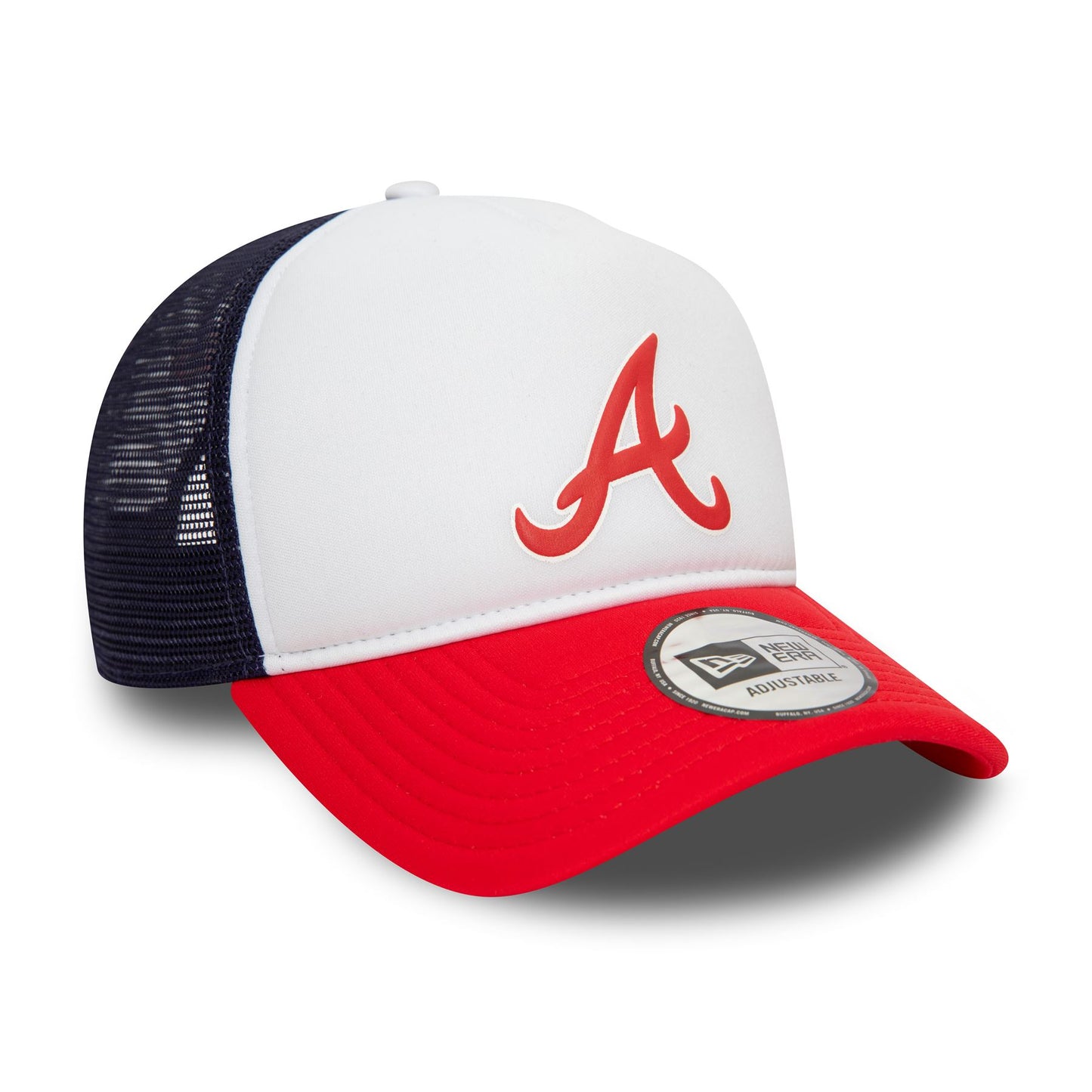 New Era Mens MLB Logo Trucker Cap ~ Atlanta Braves red