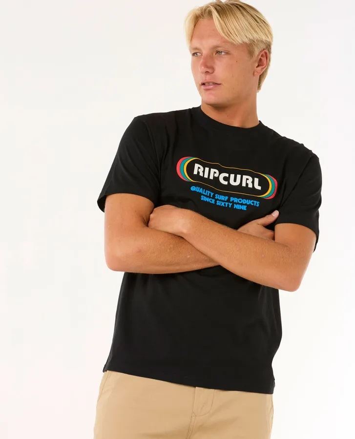 Rip Curl Surf Revival SS Mens T-Shirt Black