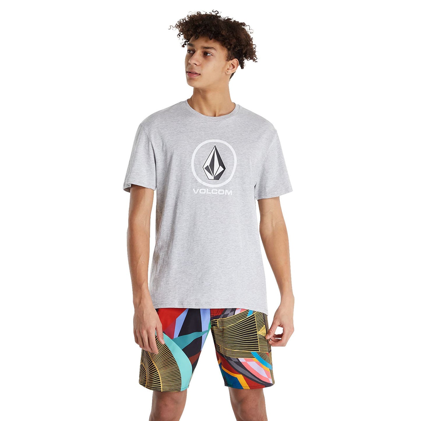 Volcom Men's Crew Neck T-Shirt ~ Crisp Stone heather grey