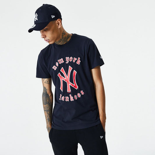 New York Yankees tshirt short sleeve mens cotton crew neck black Team
