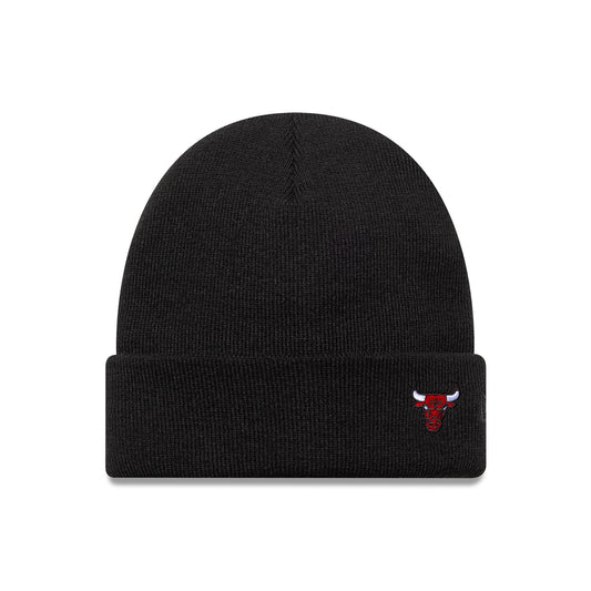 Chicago Bulls NBA Mini Logo Cuff Knit Beanie Hat Black