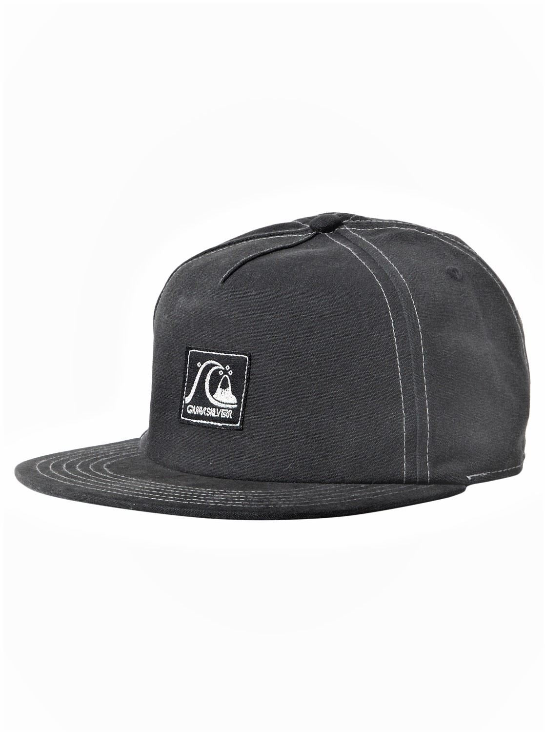 Quiksilver Adjustable Flat Peak Cap ~ Original black