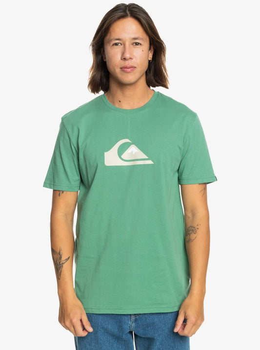 Quiksilver Mens SS Cotton T-Shirt ~ Comp logo green