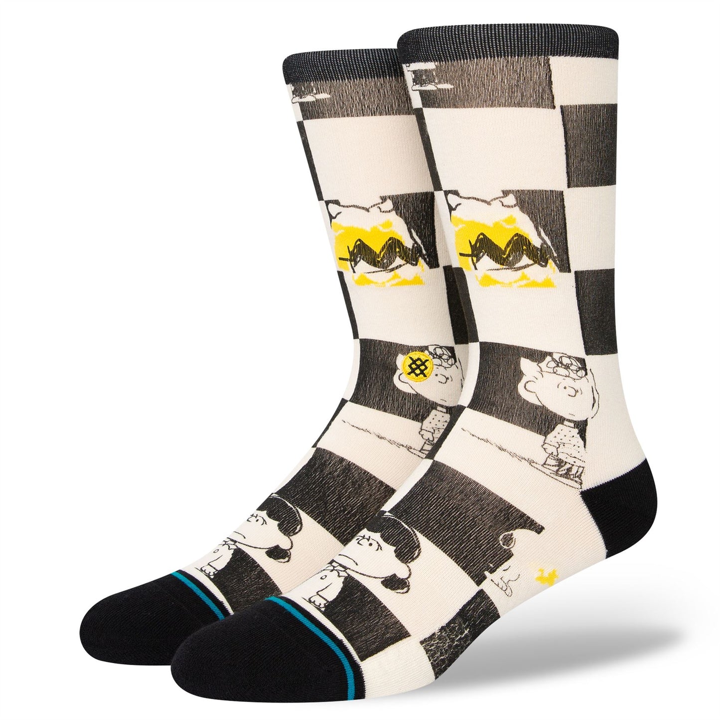 Stance Men's Crew Socks ~ CHECKED black (L)
