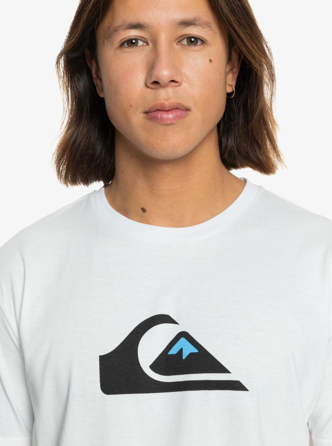 Quiksilver Mens SS Cotton T-Shirt ~ Comp logo white