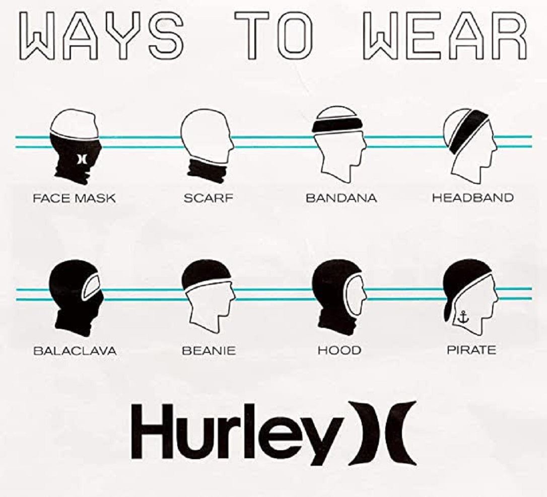 Hurley Multipurpose Lightweight Neck Gaiter Face Mask with Moisture Wicking Technology ~ olive