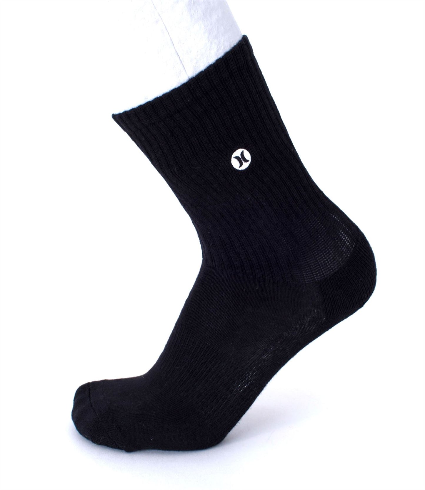 Hurley 3 Pack H20 Dri Black Mens Crew Socks