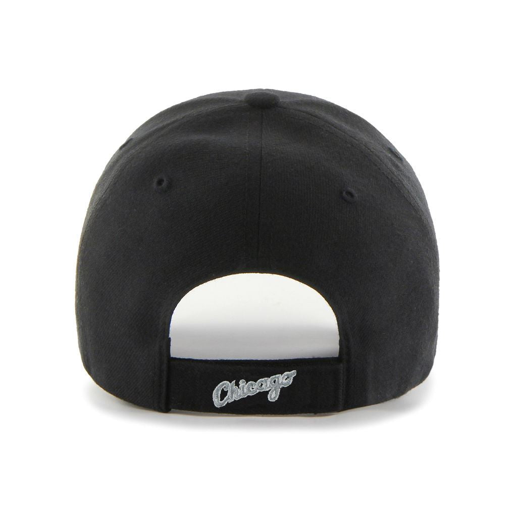 47 Brand Mens 6 panel Adjustable MVP Cap ~ Chicago White Sox black