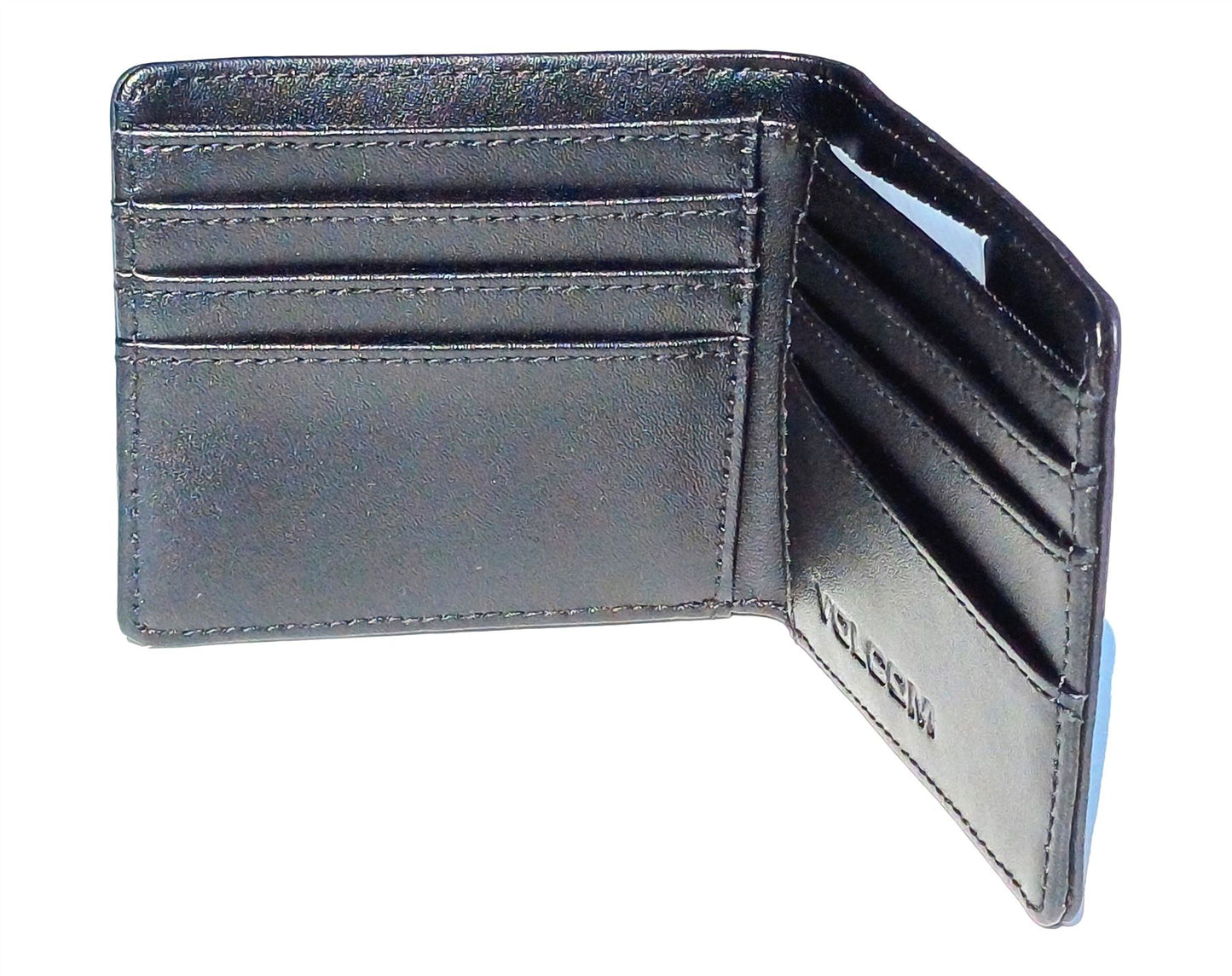 Volcom Leather Single Stone Bi-Fold Wallet Black