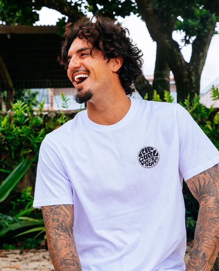 Rip Curl Wettie Icon SS Mens T-Shirt White