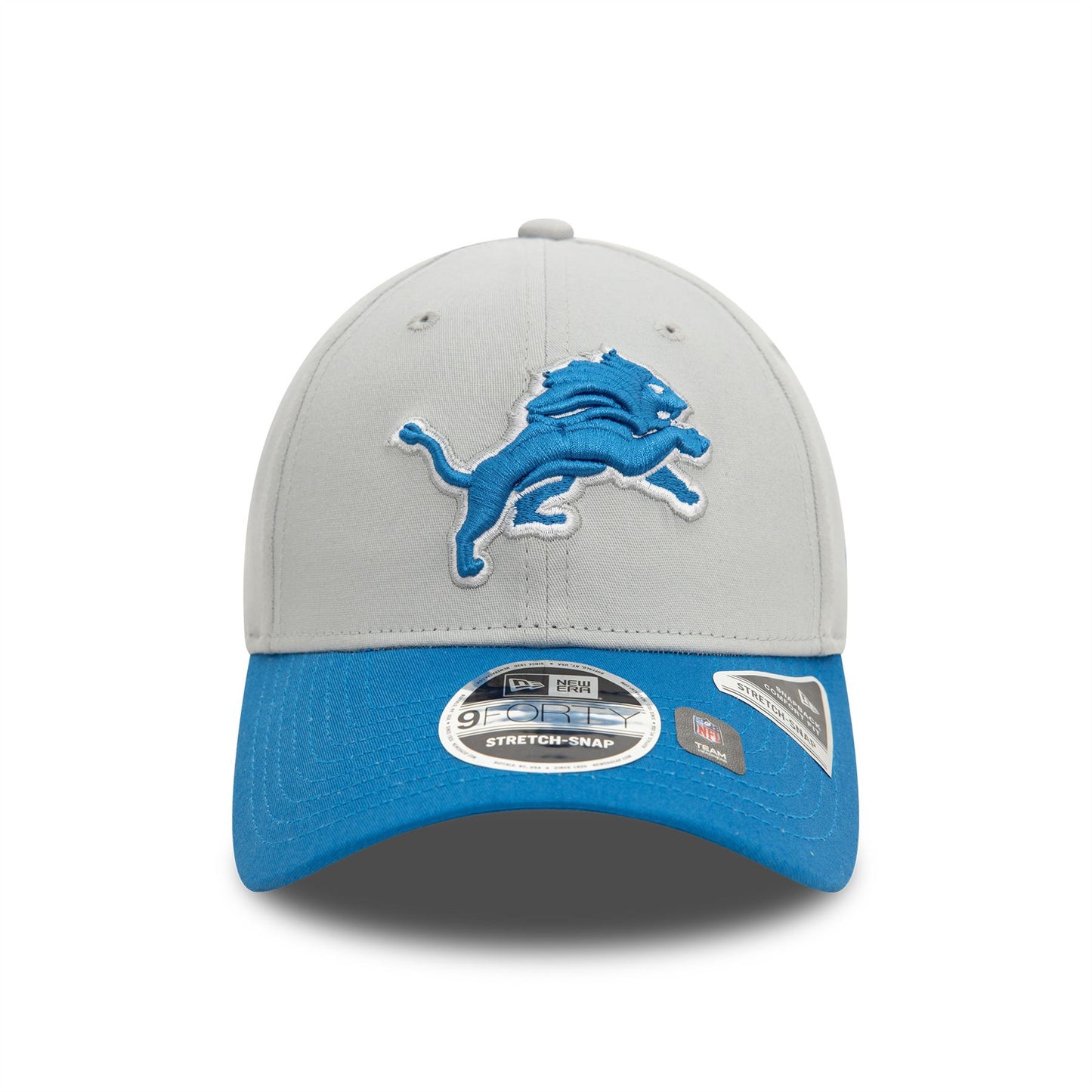 Detroit Lions NFL Chrome Grey 9FORTY Stretch Snap Adjustable Cap