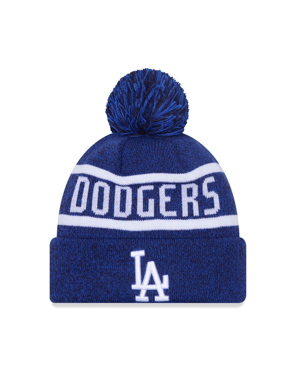 New Era Mens Knitted Jake Bobble Cuff Beanie ~ LA Dodgers blue