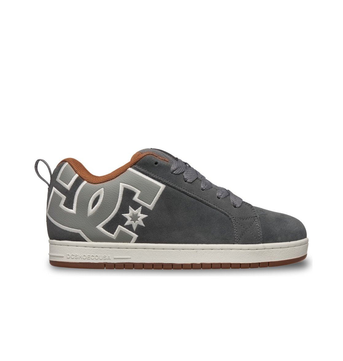 DC Shoes Trainers Leather Court Graffik Shoes Men Black Grey Gum