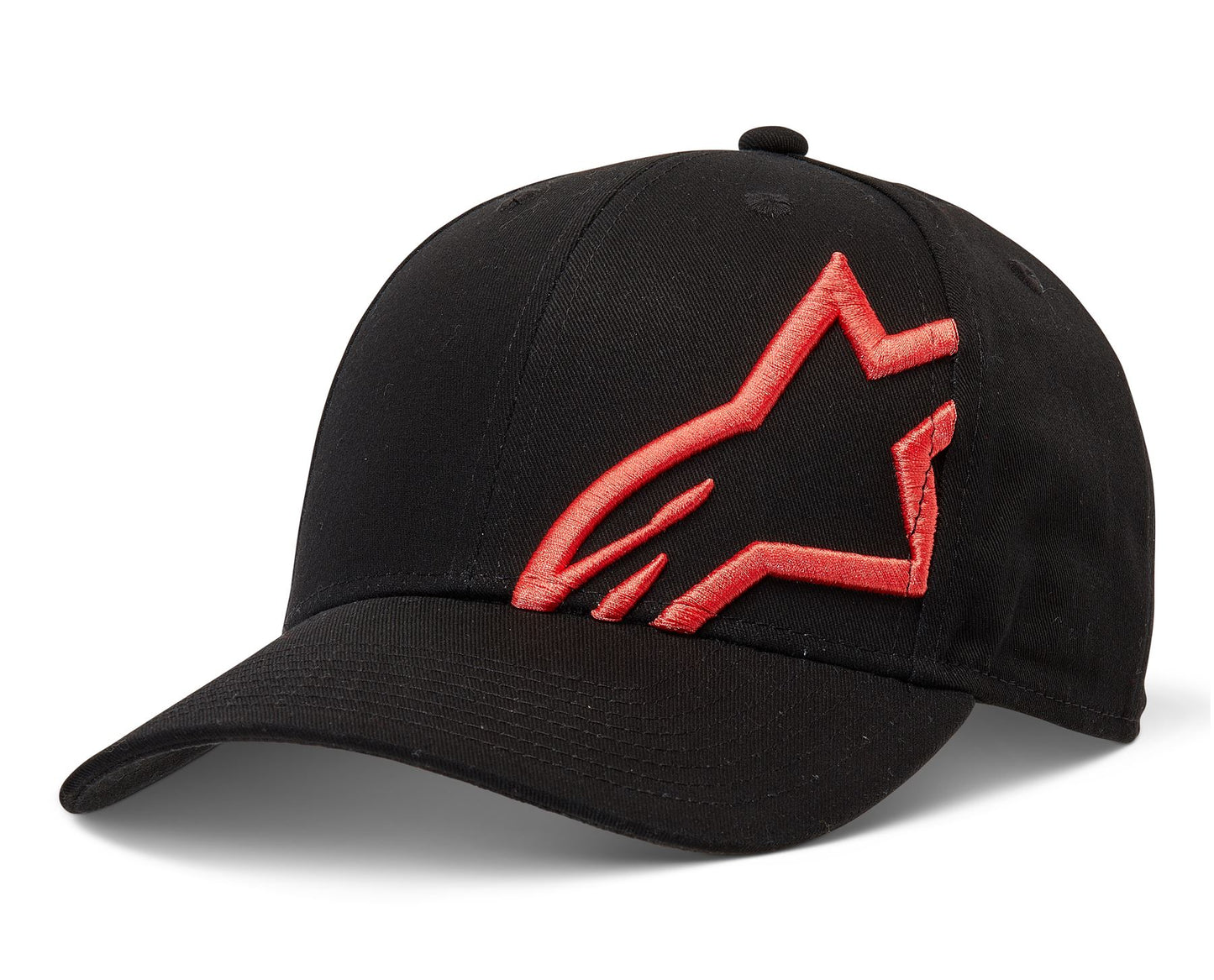 Alpinestars Men's 6 panel Snapback Cap ~ Corp Snap 2 Black Warm Red