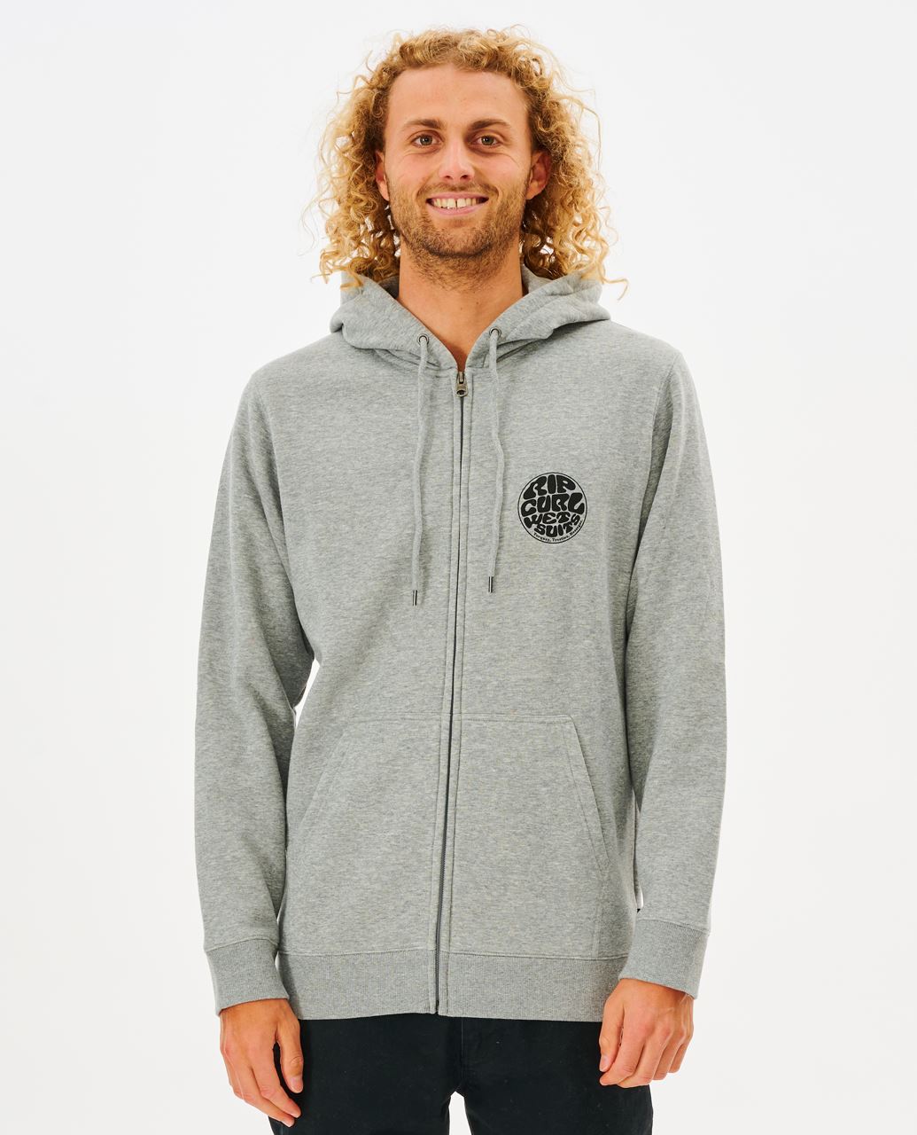 Rip Curl Men's Zip Hooded Fleece ~ Wetsuit Icon grey marle