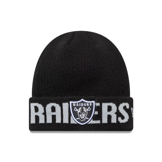 Las Vegas Raiders NFL Wordmark Cuff Knit Beanie Hat Black
