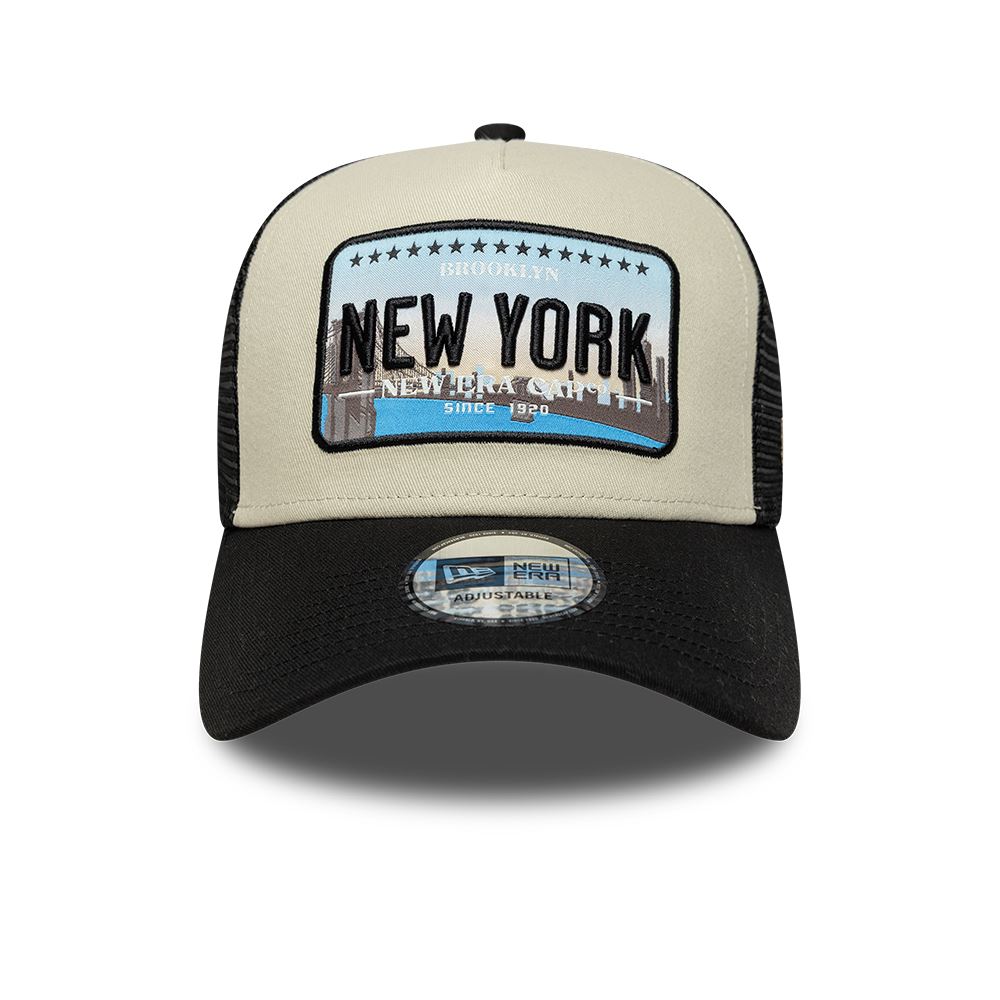 New York Licence Plate 9Forty A-Frame Trucker Snapback Cap