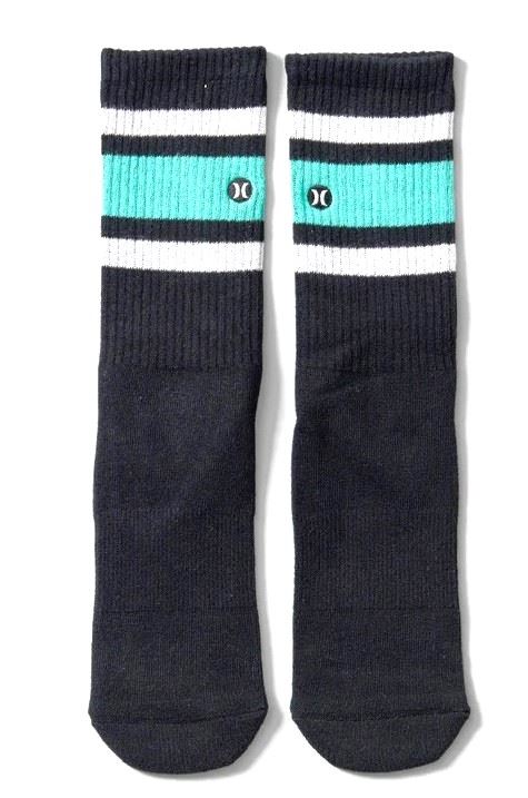 Hurley H2O Crew Socks Dri Stripe UK10-13 Black