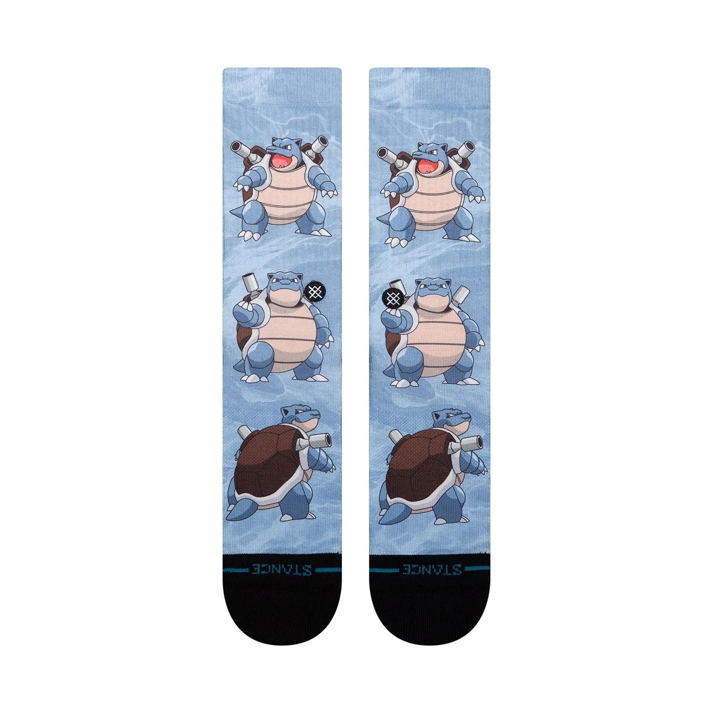 Pokemon Blastoise Mens Crew Socks  Blue Stance
