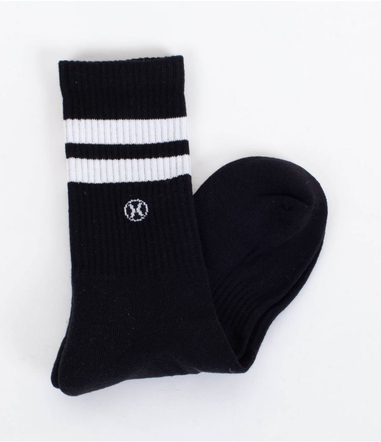 Hurley Low Tide Quarter Stripe Socks Black White