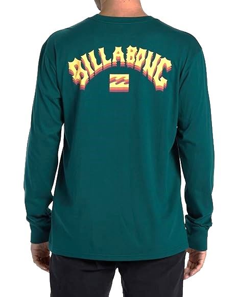 Billabong Mens LS Cotton Crew Neck T-Shirt ~ Arch Fill green