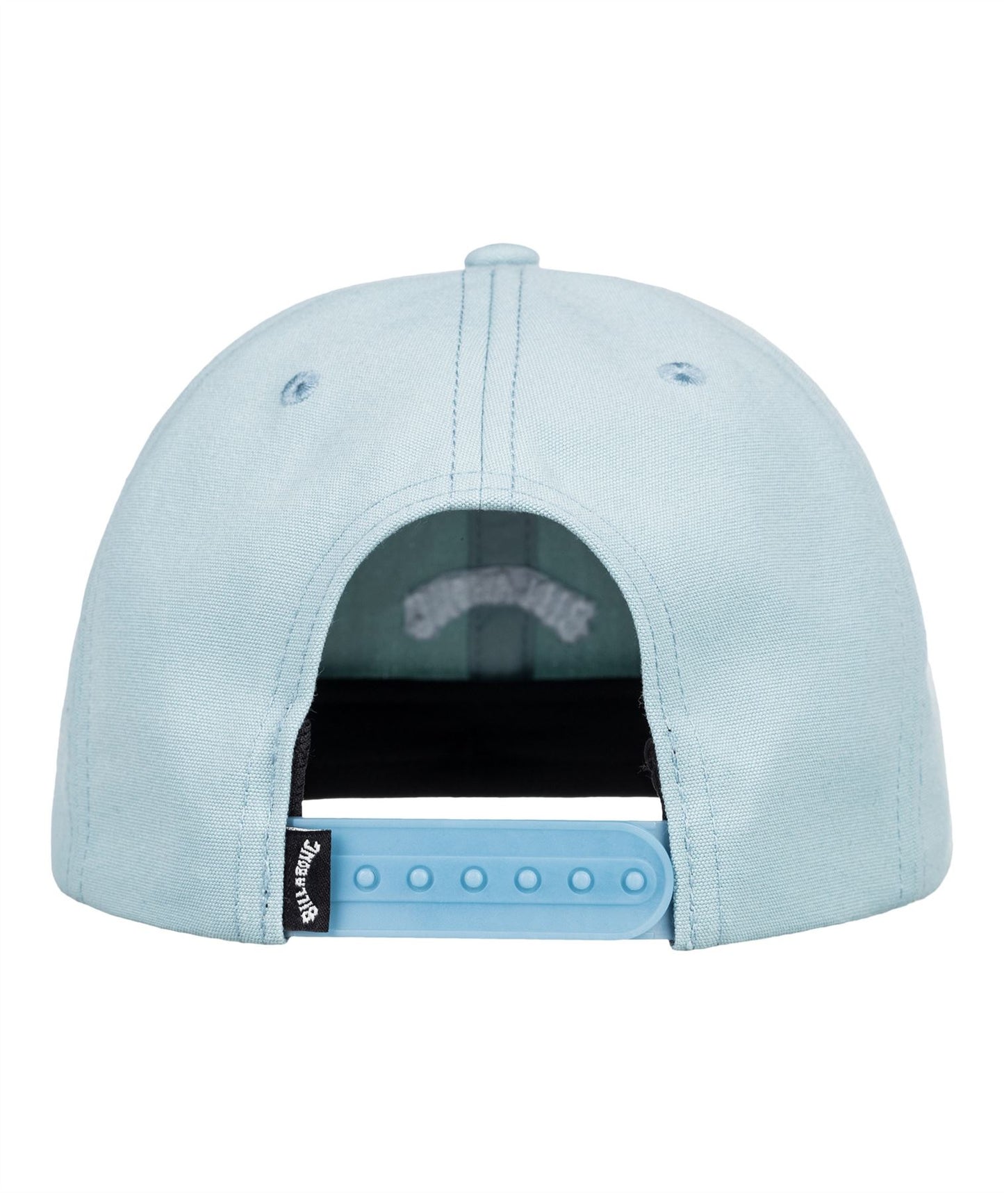 Billabong 6 Panel Mens Snapback Flat Peak Cotton Cap ~ Arch Unstructured Washed Blue