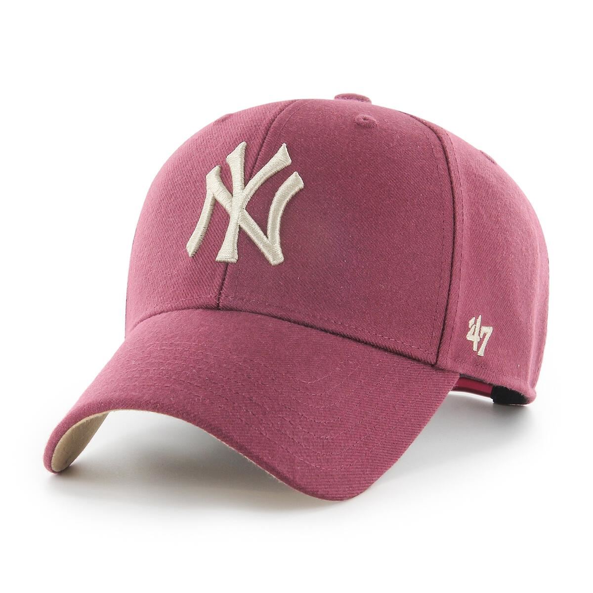 47 Brand Mens 6 panel Snapback MVP World Series Cap ~ New York Yankees maroon
