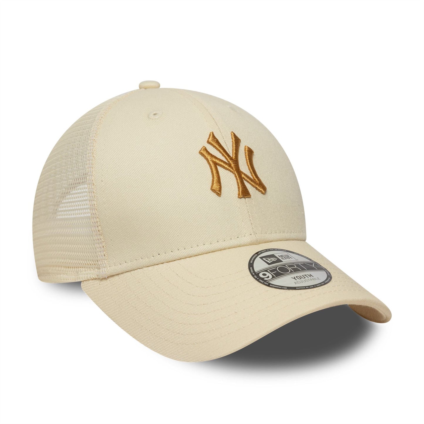 New York Yankees Youth MLB Homefield Cream 9FORTY Trucker Adjustable Cap