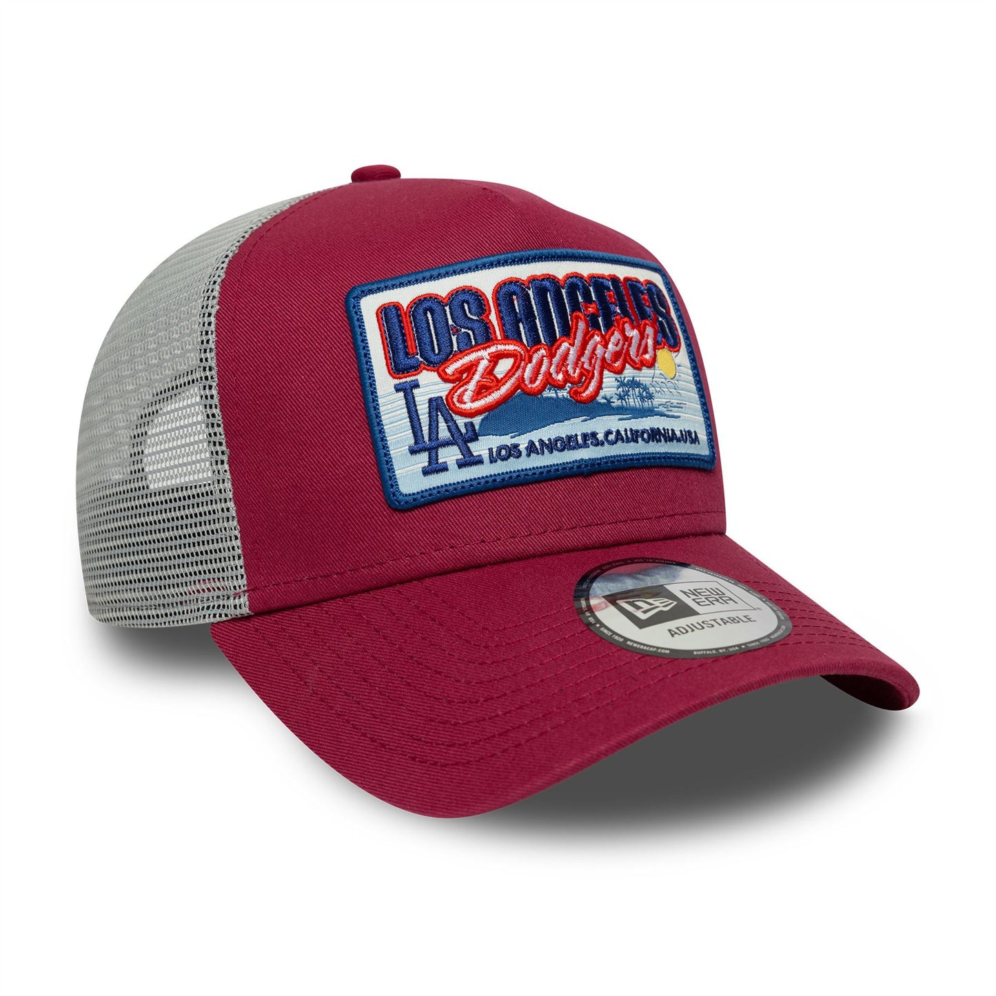 LA Dodgers Patch Trucker Adjustable Dark Red Cap