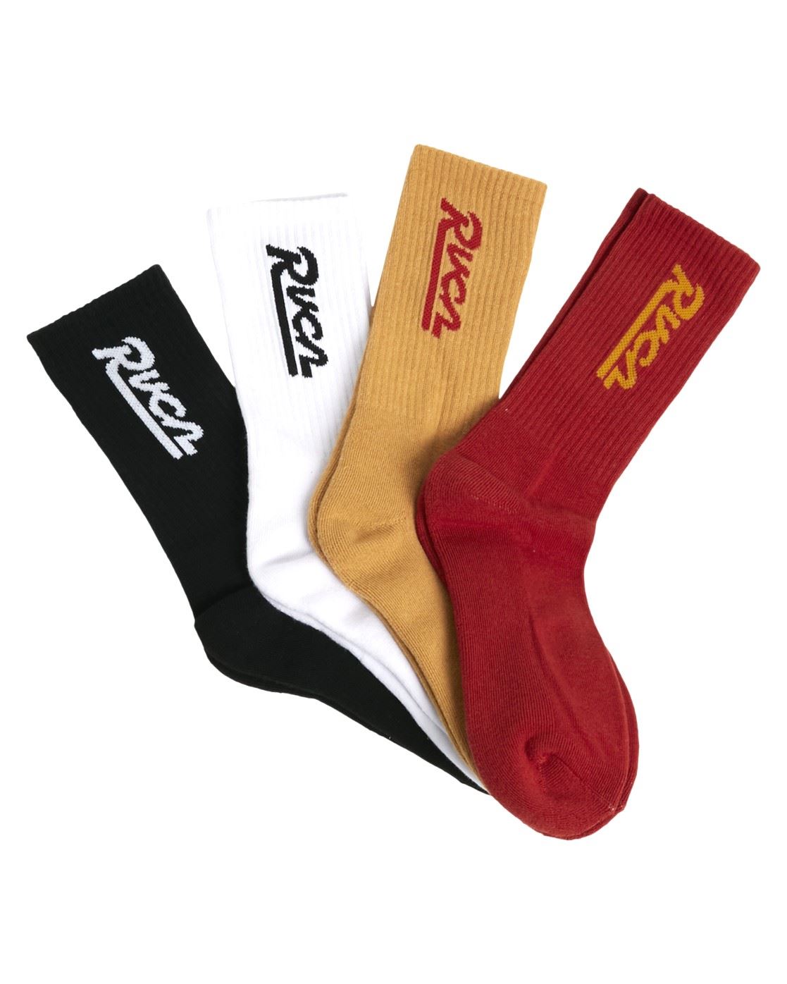 RVCA Mens 4 Pack Seasonal Crew Multicoloured Socks
