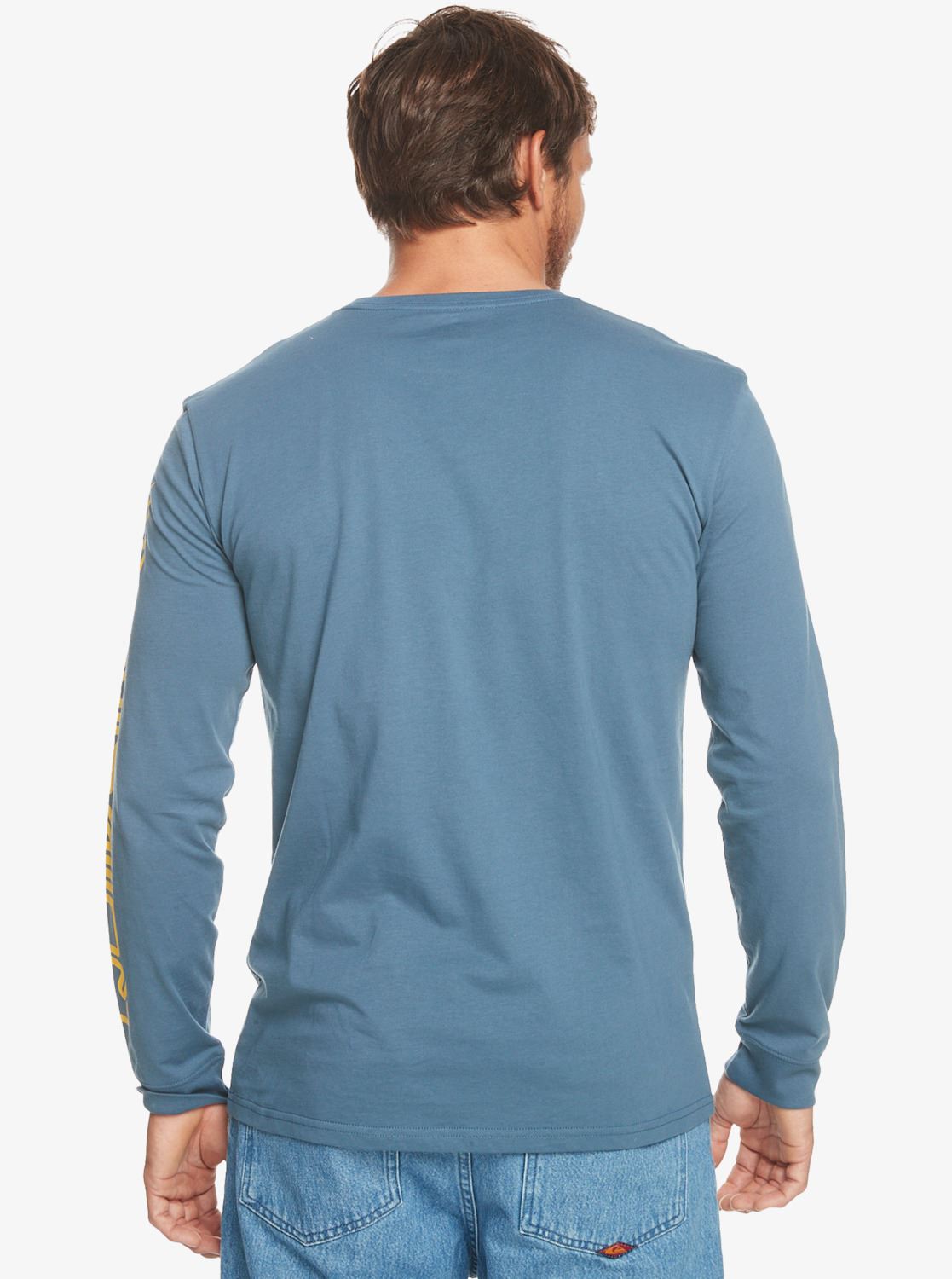 Quiksilver Mens LS Cotton Crew Neck T-Shirt ~ Omni Logo navy