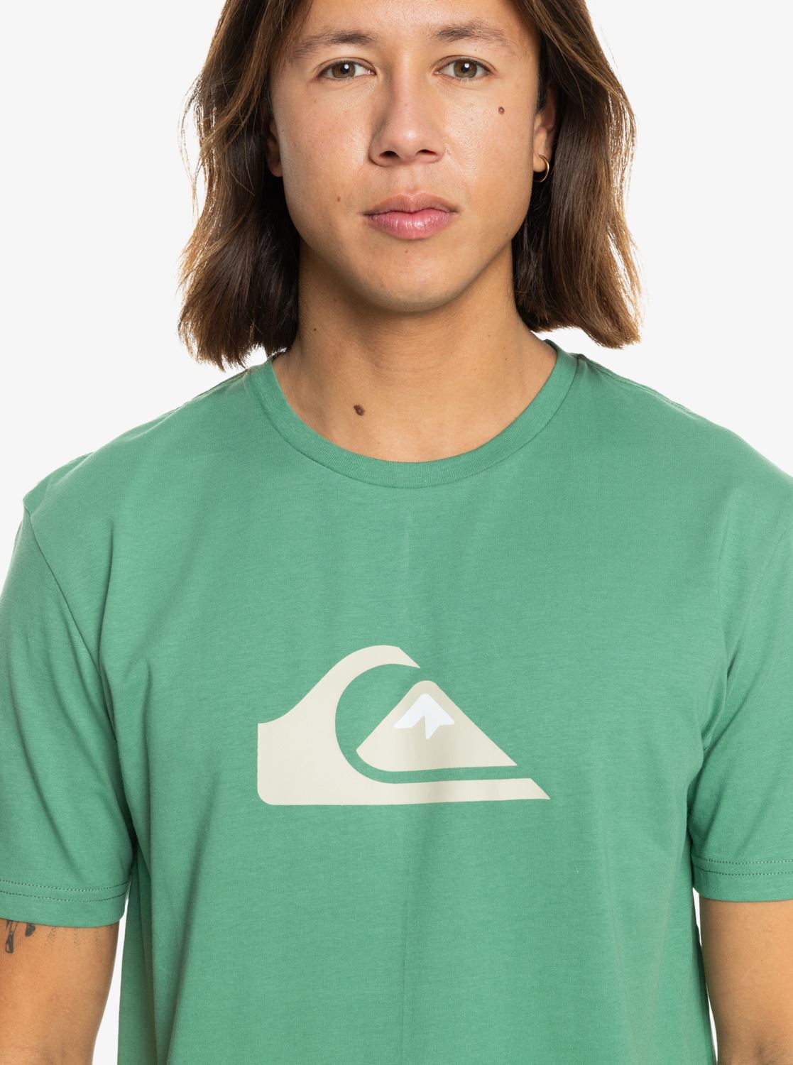 Quiksilver Mens SS Cotton T-Shirt ~ Comp logo green