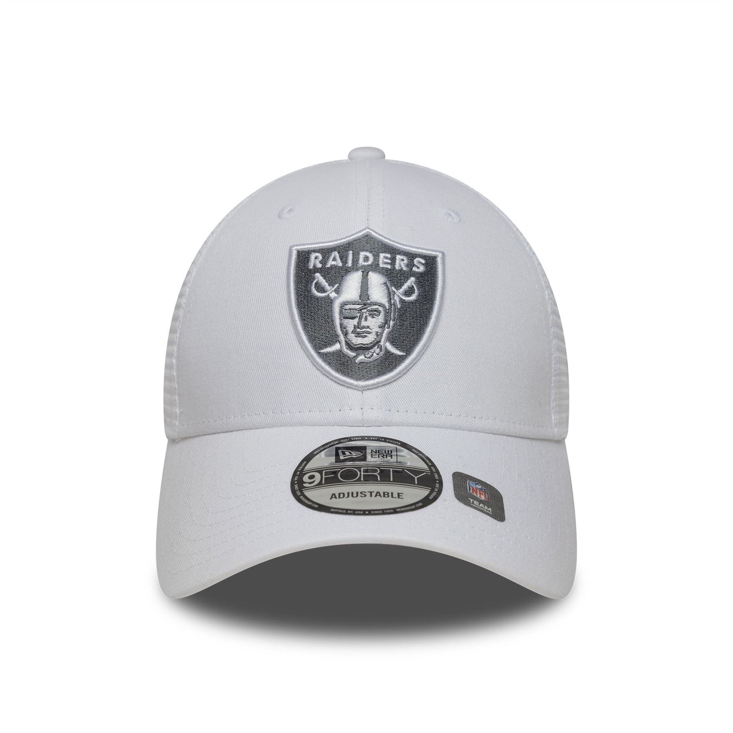 Las Vegas Raiders NFL White 9FORTY Trucker Adjustable Cap
