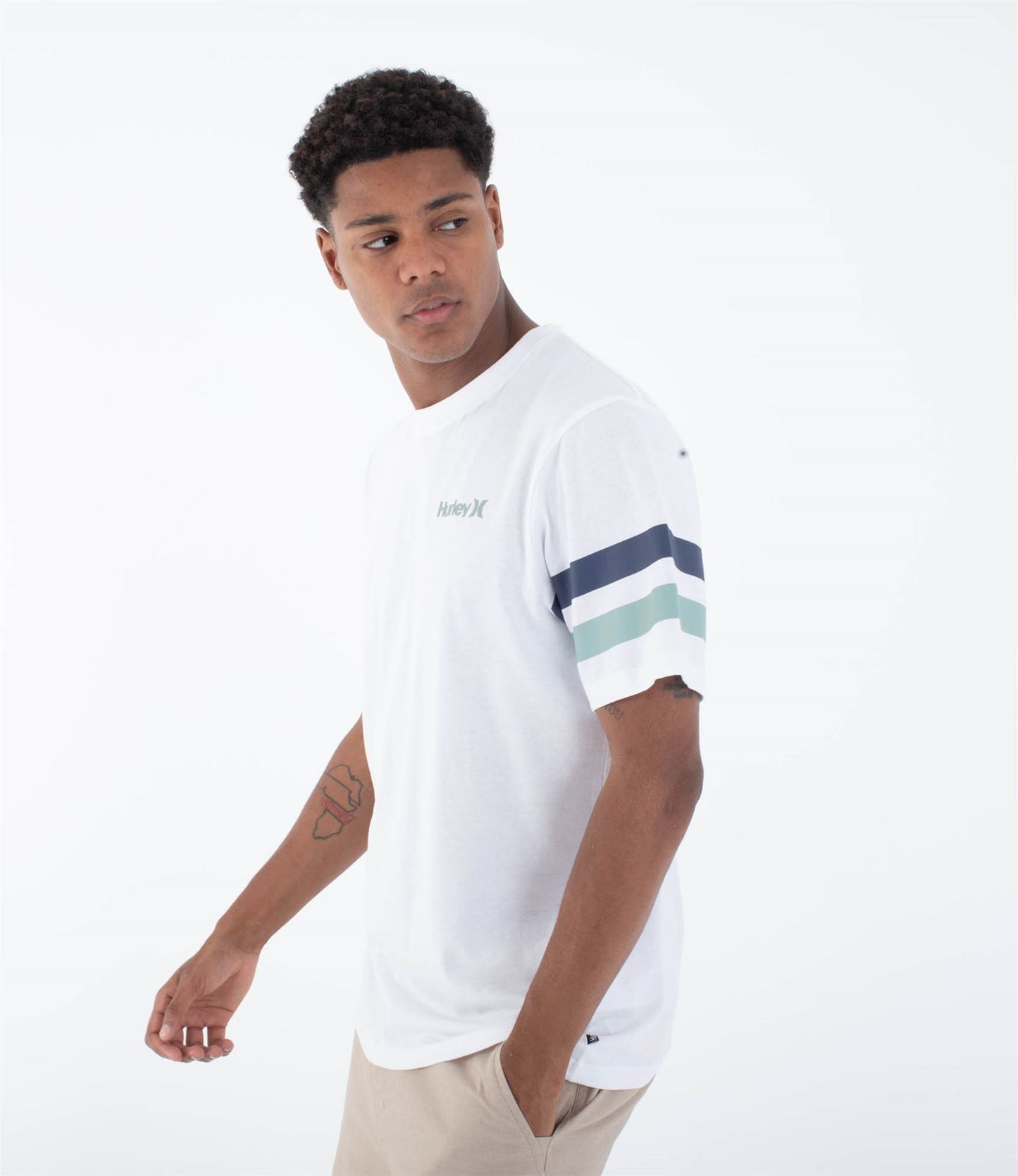 Hurley Oceancare Block Party T-Shirt Short Sleeve White