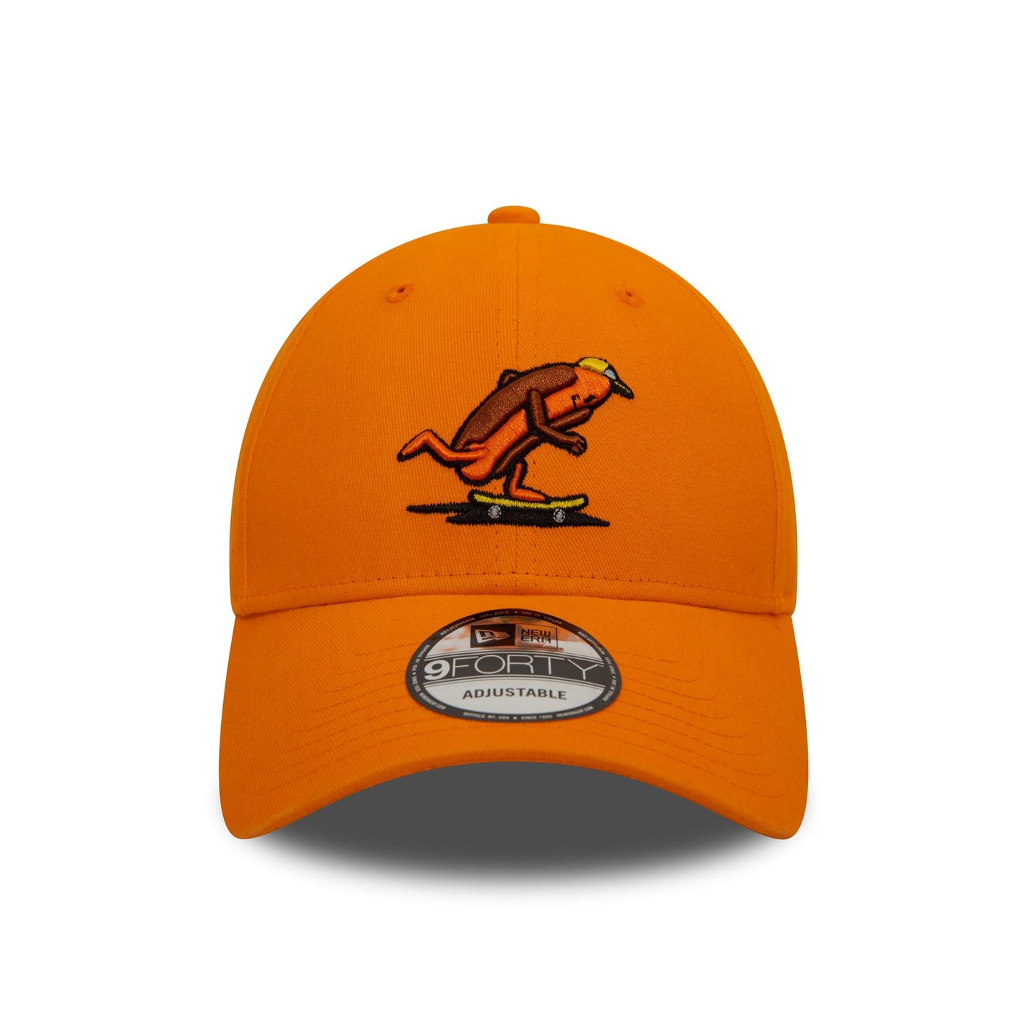 New Era Mens Character 9Forty Cap ~ Skateboarding Hot Dog orange