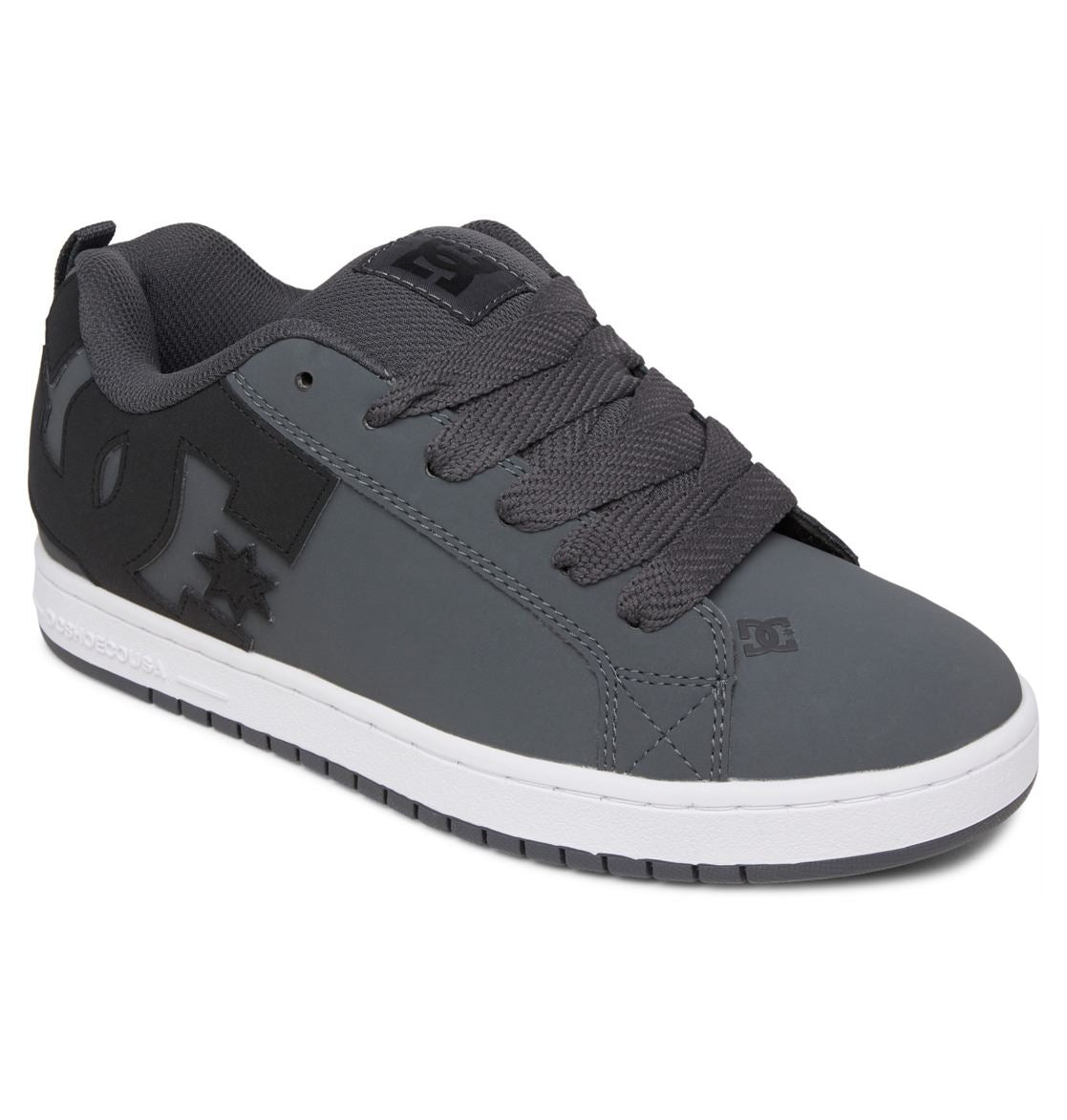 DC Shoes Trainers Leather Court Graffik Shoes Men Grey Black White