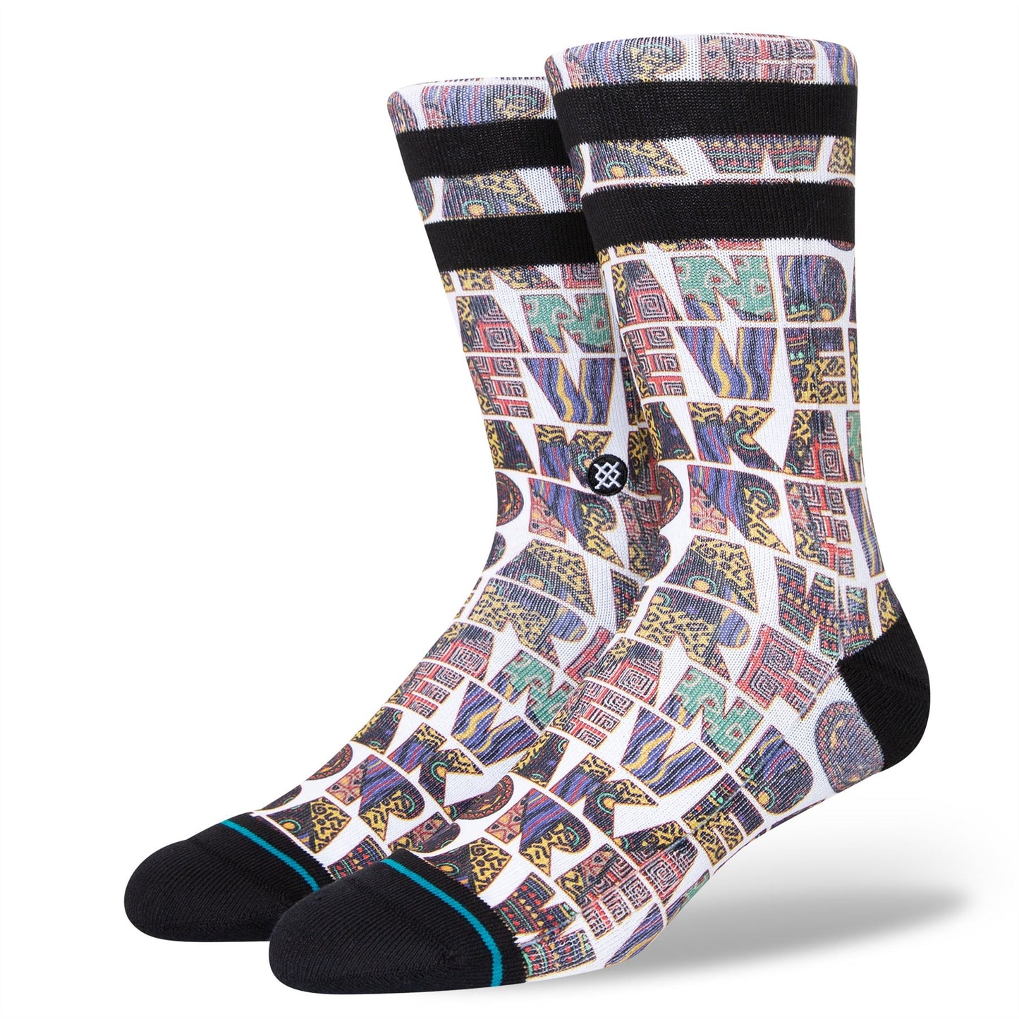 Stance Men's Crew Socks size L ~ wakanda forever white