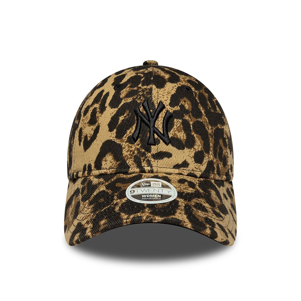 New York Yankees Womens Leopard Dark Brown 9TWENTY Adjustable Cap