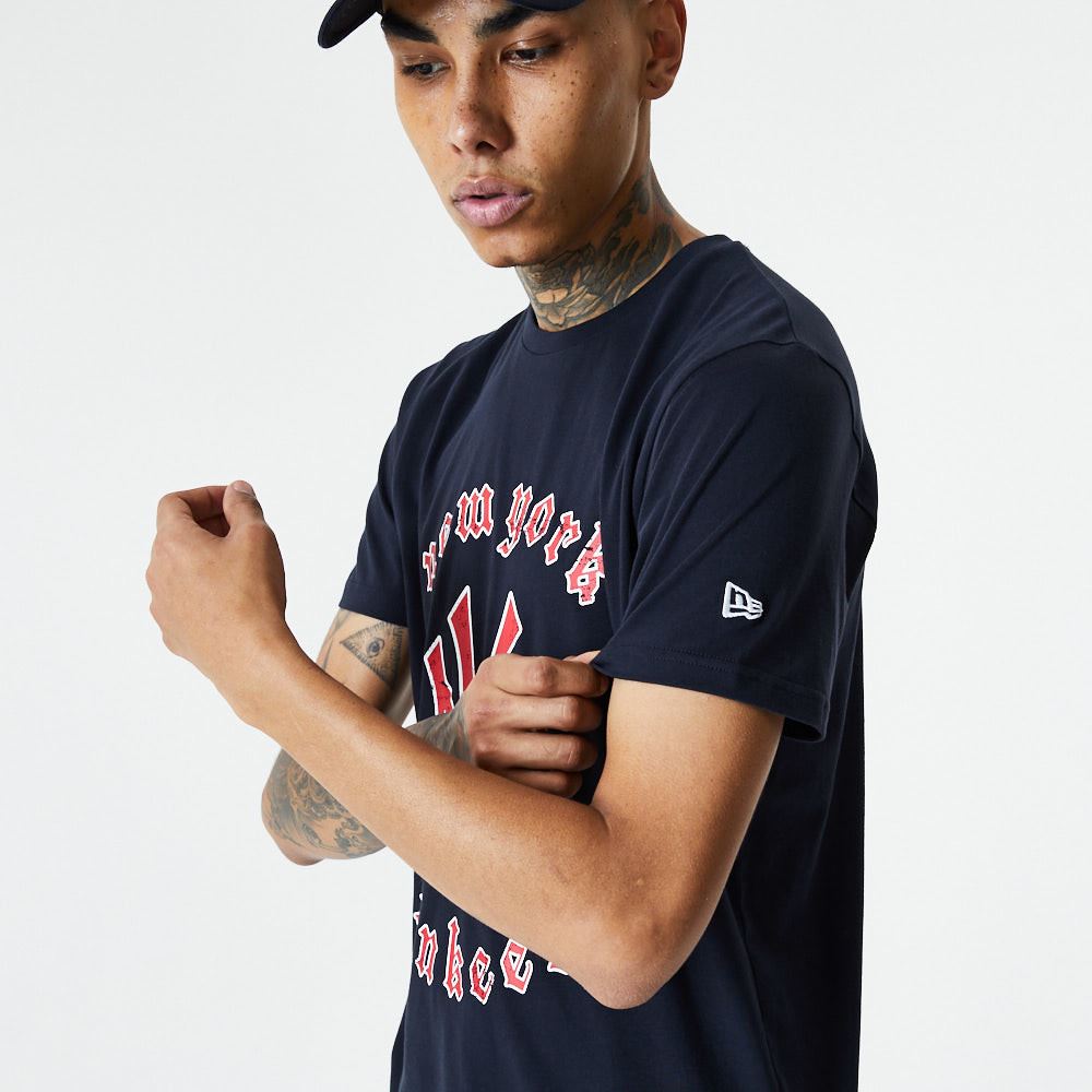 New York Yankees tshirt short sleeve mens cotton crew neck black Team
