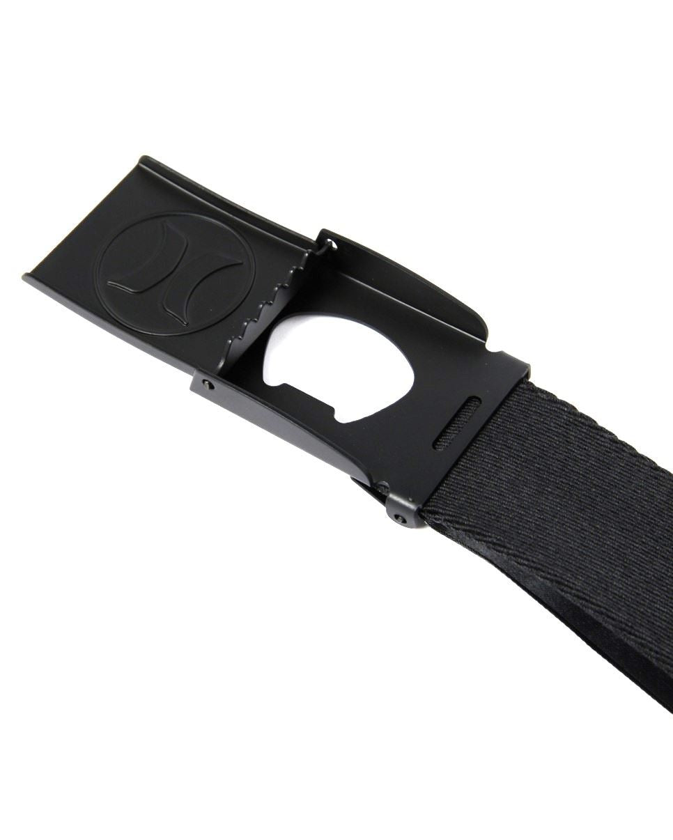 Hurley Mens Black Web Belt With Bottle Opener