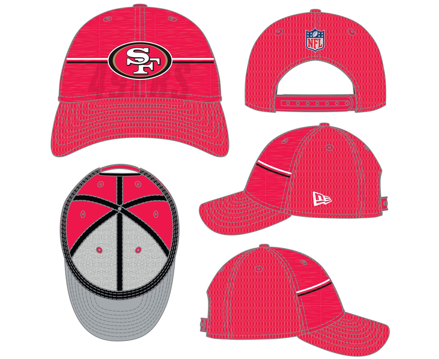 New Era Mens 940SS NFL Training Adjustable Cap ~ San Francisco 49ers Red
