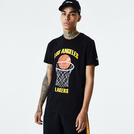 LA Lakers tshirt short sleeve mens cotton crew neck black Basketball New Era