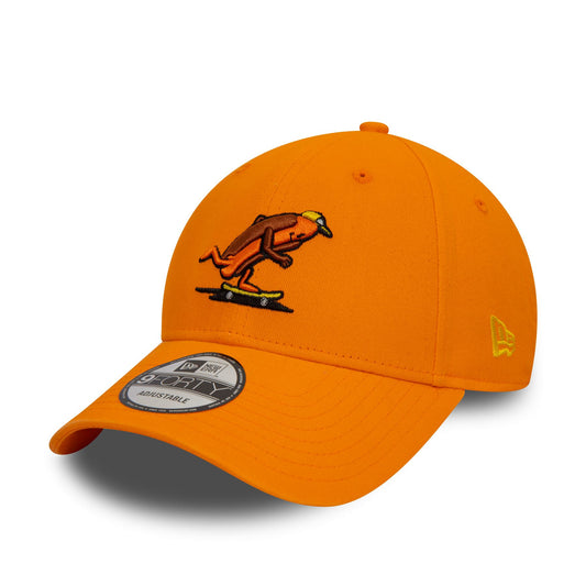 New Era Mens Character 9Forty Cap ~ Skateboarding Hot Dog orange
