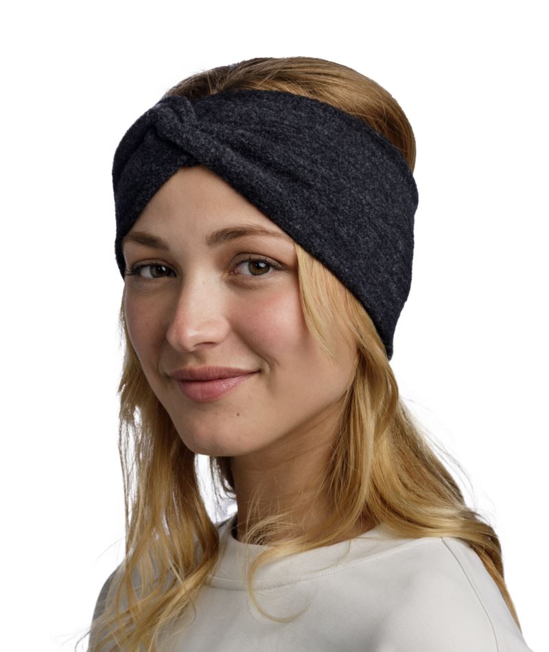 Buff Merino Fleece Solid Black Headband