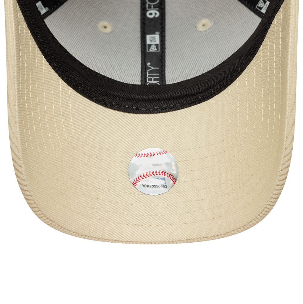 New York Yankees Womens Cord Pastel Cream 9FORTY Adjustable New Era Cap