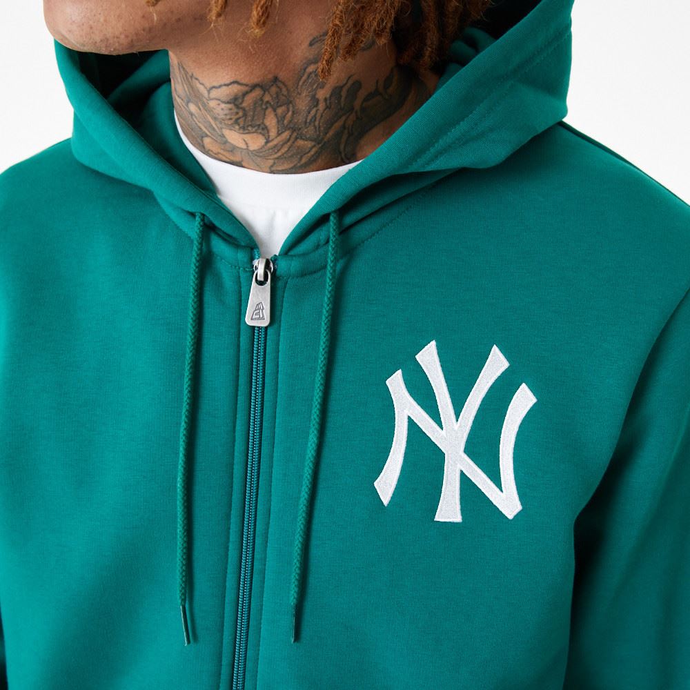 New Era Mens League Essential Crew Neck FZ Hoody ~ New York Yankees green