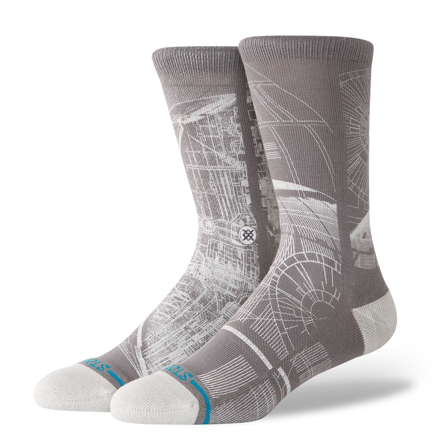 Death Star SW Grey Crew Socks Stance Mens L