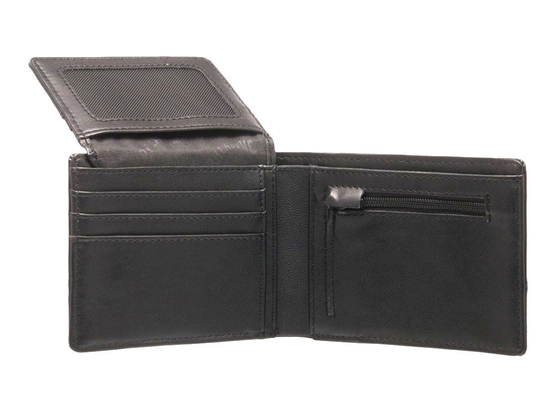 Billabong RFID Bi-Fold Wallet Pockets card slots ID Window Charcoal