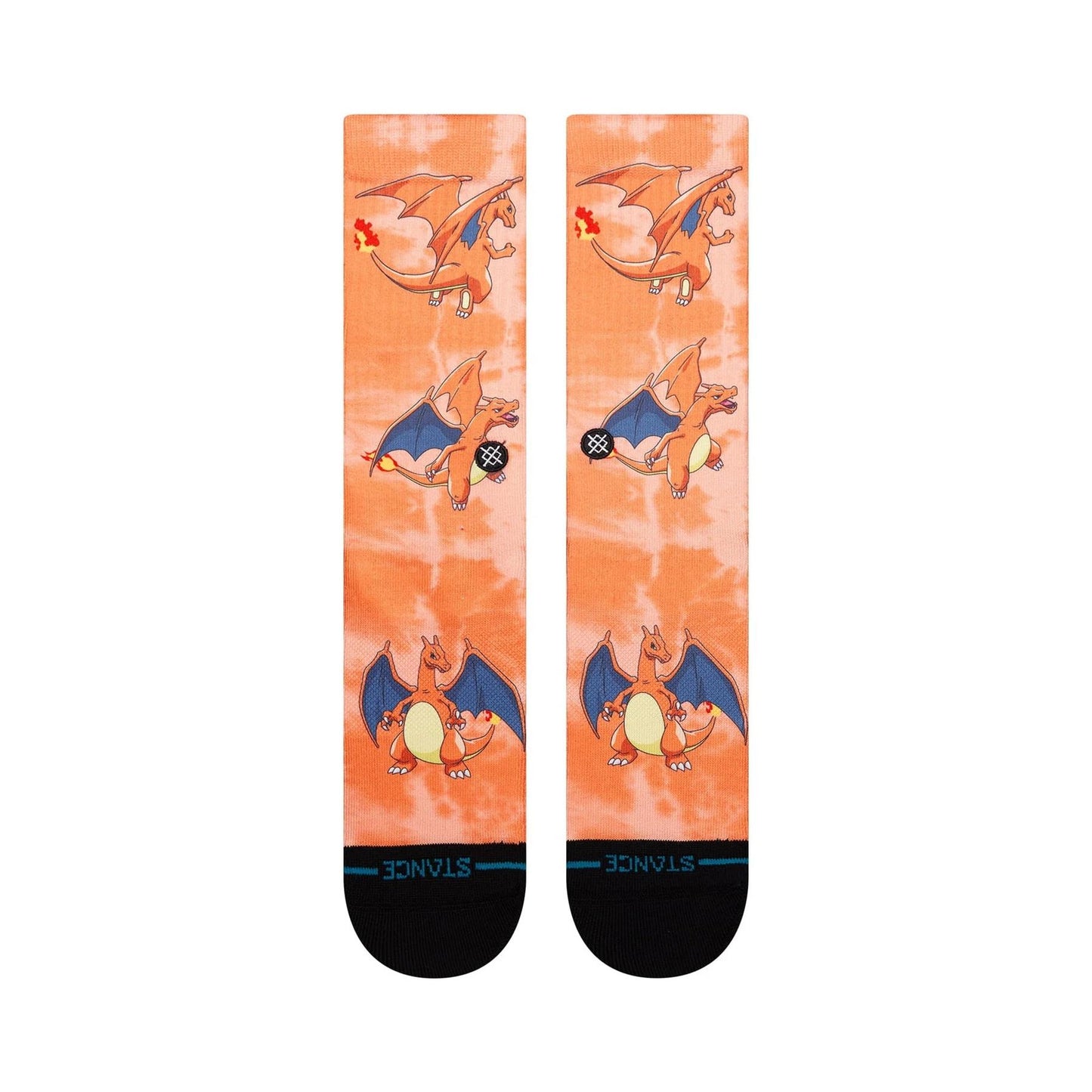 Pokemon Charizard Mens Crew Socks  Orange Stance